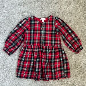 Cat & Jack long sleeve plaid Christmas holiday dress, 3T
